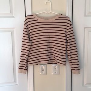 zara soft wine red strip top small